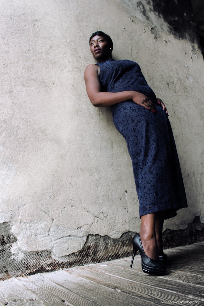 lady in the blue dress